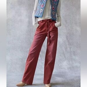 Anthropologie Pilcro Women’s The Long Bow Rust Red Pants Size 27